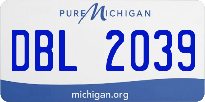 MI license plate DBL2039