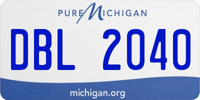 MI license plate DBL2040