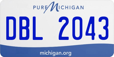 MI license plate DBL2043