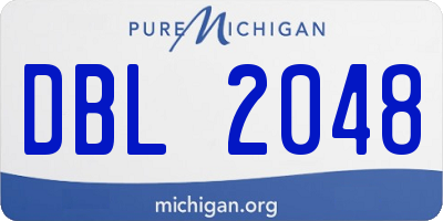 MI license plate DBL2048