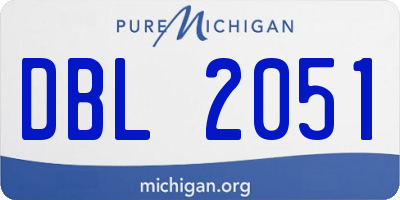 MI license plate DBL2051