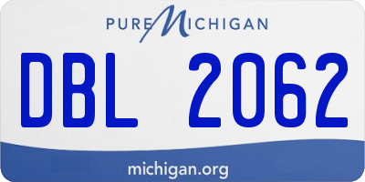 MI license plate DBL2062