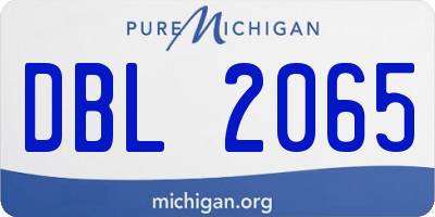 MI license plate DBL2065