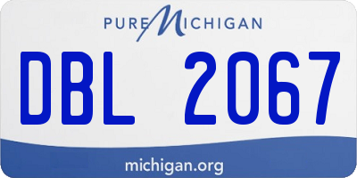 MI license plate DBL2067
