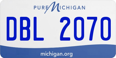 MI license plate DBL2070