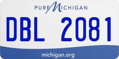 MI license plate DBL2081