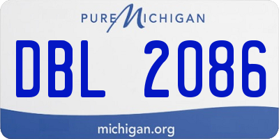 MI license plate DBL2086