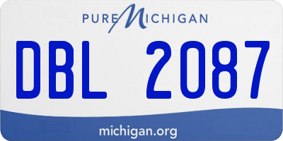 MI license plate DBL2087