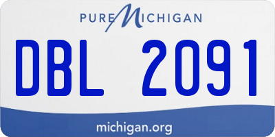 MI license plate DBL2091