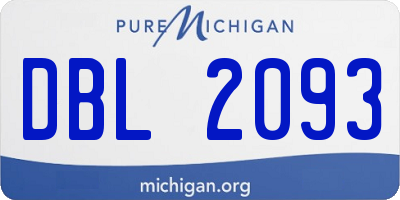 MI license plate DBL2093