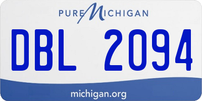 MI license plate DBL2094