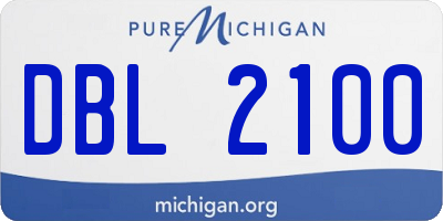 MI license plate DBL2100