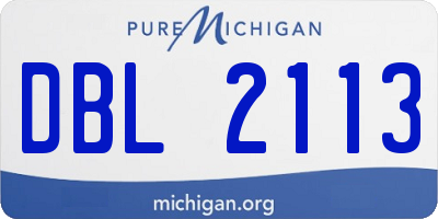 MI license plate DBL2113