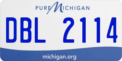 MI license plate DBL2114