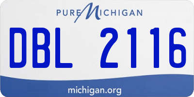 MI license plate DBL2116