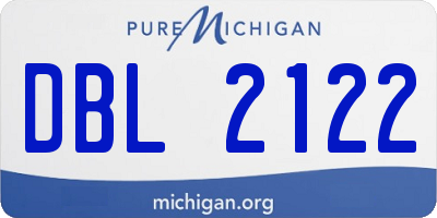 MI license plate DBL2122