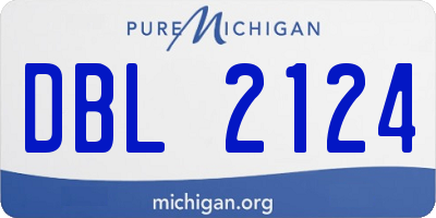 MI license plate DBL2124