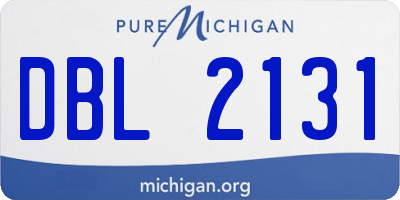 MI license plate DBL2131