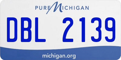 MI license plate DBL2139
