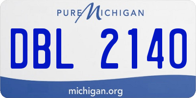 MI license plate DBL2140