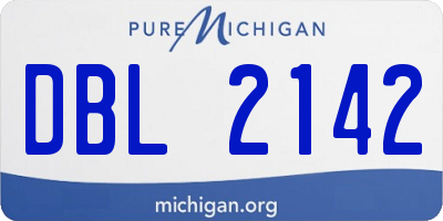 MI license plate DBL2142