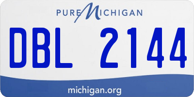 MI license plate DBL2144