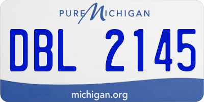 MI license plate DBL2145