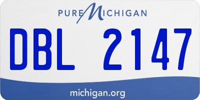 MI license plate DBL2147