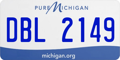 MI license plate DBL2149