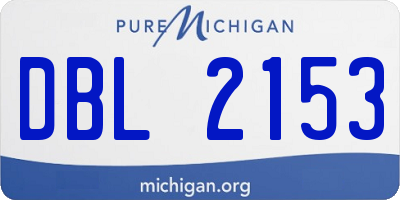 MI license plate DBL2153
