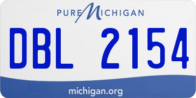 MI license plate DBL2154