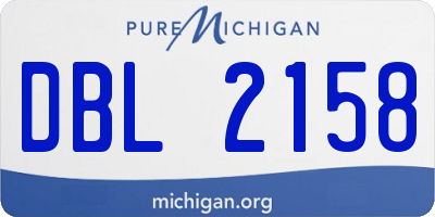 MI license plate DBL2158