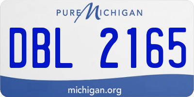 MI license plate DBL2165