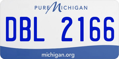 MI license plate DBL2166