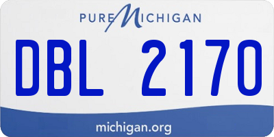 MI license plate DBL2170