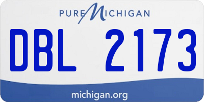 MI license plate DBL2173