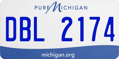 MI license plate DBL2174