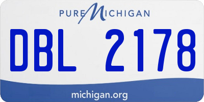 MI license plate DBL2178