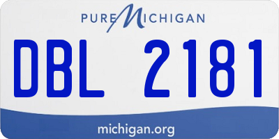 MI license plate DBL2181