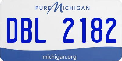 MI license plate DBL2182