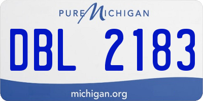 MI license plate DBL2183
