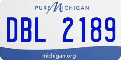 MI license plate DBL2189