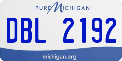 MI license plate DBL2192