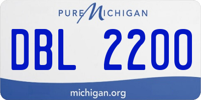 MI license plate DBL2200