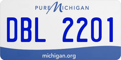 MI license plate DBL2201