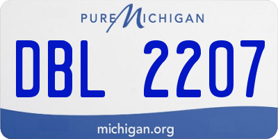 MI license plate DBL2207