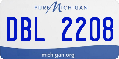 MI license plate DBL2208