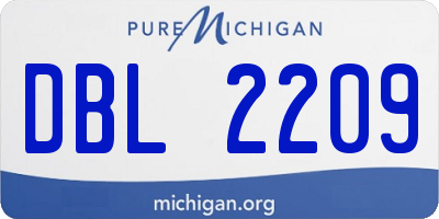 MI license plate DBL2209