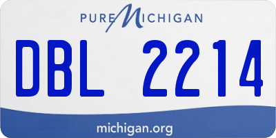 MI license plate DBL2214