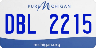 MI license plate DBL2215